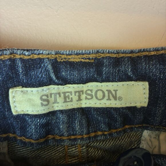 Stetson Jeans Women’s Blue City Trouser Wide Leg Flare Denim Size 10 - Picture 3 of 7